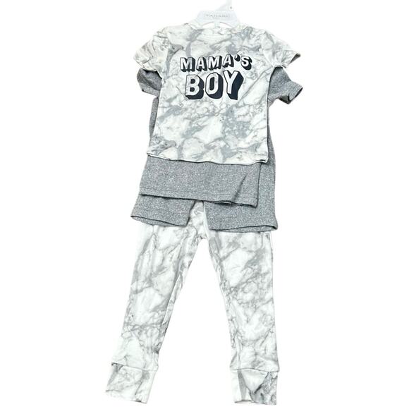 Tahari Boys 4 Pc Pajamas Set Size 12M Grey White NWT - Picture 3 of 3